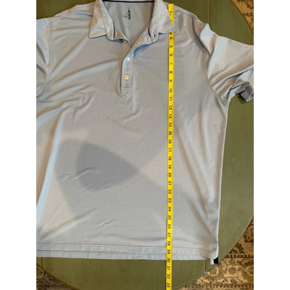 Johnnie-O Mens Gulf Blue Performance Polo Shirt XL JMPO1740 Ivanhoe Logo